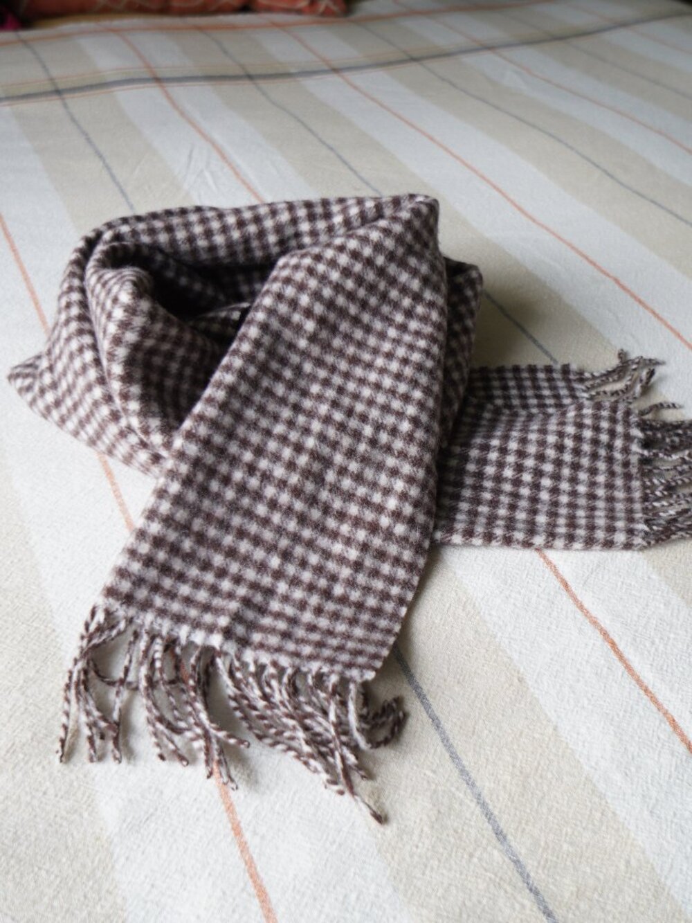 brown wool fall scarf